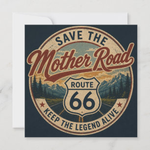 Route 66 Mother Road Vintage Berg Reise Kunst Karte