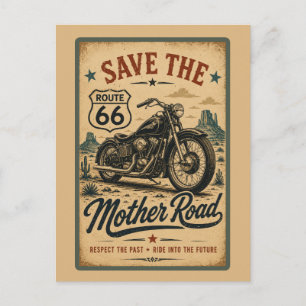Route 66 Motorrad Monument Valley Mother Road Postkarte