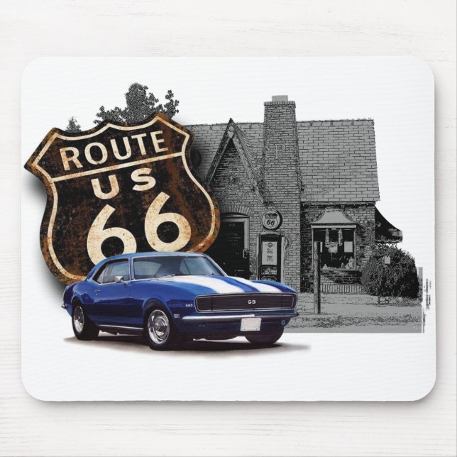 Route 66 Muscle Car Mousepad (Vorne)