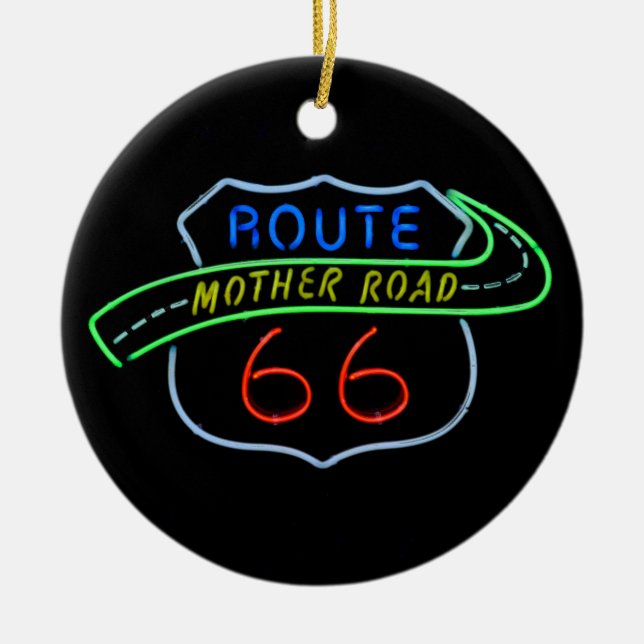 Route 66, Mutterstrasse, Neon-Zeichen Keramikornament (Vorne)