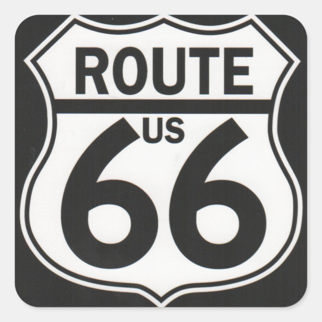 Route 66 - Mutterstraße Quadratischer Aufkleber (Vorderseite)