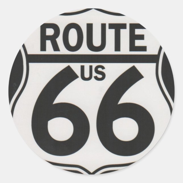 Route 66 - Mutterstraße Runder Aufkleber (Vorderseite)