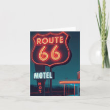 Route 66 Neon-Motel Nacht-Reise-Kunst