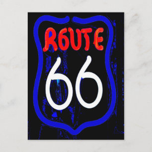 Route 66 Neon Sign von Berwyn Il. Postkarte