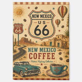 Route 66 New Mexico Coffee Kühlschrank Kunst Magnet