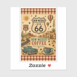 Route 66 New Mexico Kaffee Wüsten Reiseatmosphäre Aufkleber