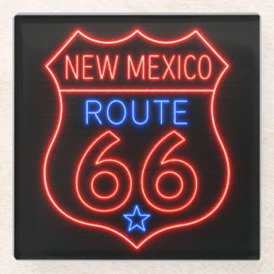 Route 66 New Mexico Neon Americana Dekoration Glasuntersetzer