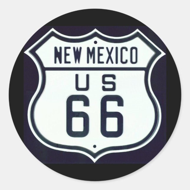 Route 66 New Mexico Runder Aufkleber (Vorderseite)