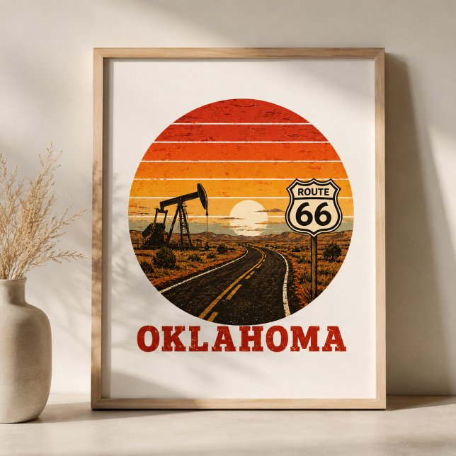 Route 66 Oklahoma Ölfeld Sunset Highway Poster (Von Creator hochgeladen)