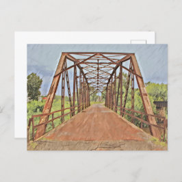Route 66 Oklahoma Rock Creek Bridge Wasserfarbe Postkarte