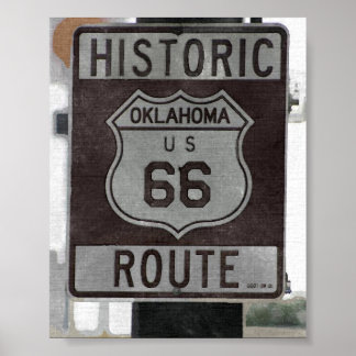 Route 66 Oklahoma Schildkröte Poster
