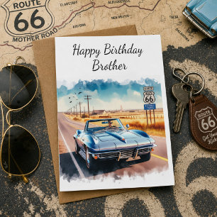 Route 66 Oldtimer Alles Gute zum Geburtstag Bruder Karte