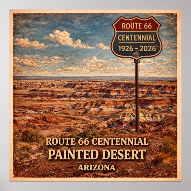 Route 66 Painted Desert Arizona   Poster (Vorne)