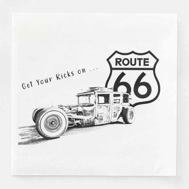 Route 66 Paper Napkin Serviette (Vorderseite)