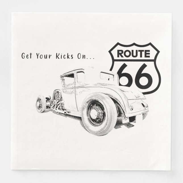 Route 66 Paper Napkin Serviette (Vorderseite)