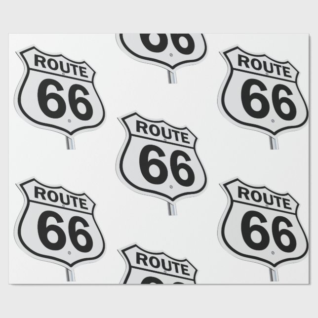 Route 66 Papier zum Abtasten von Zeichen Geschenkpapier (Flach)