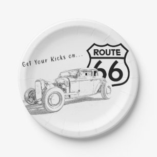 Route 66 Papierplatte Pappteller