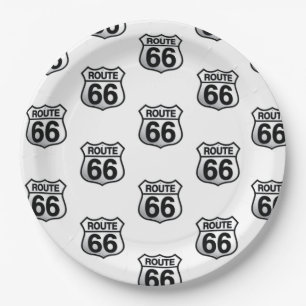 Route 66 Papierschild kleine Schild. Pappteller