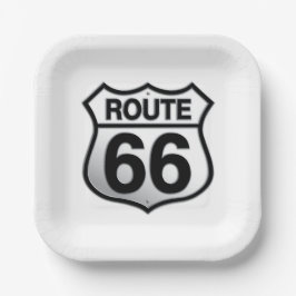 Route 66 Papiertafel Pappteller
