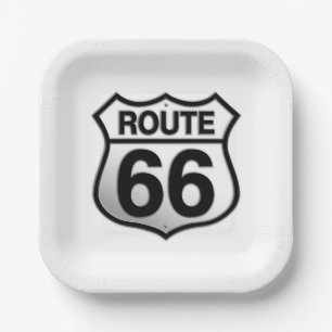 Route 66 Papiertafel Pappteller