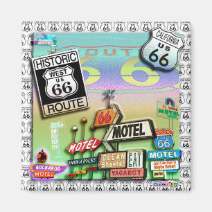 ROUTE 66 QUADRAT MAGNET