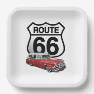Route 66 Quadratpapierplatte Pappteller