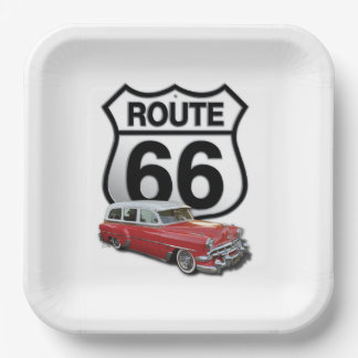Route 66 Quadratpapierplatte Pappteller