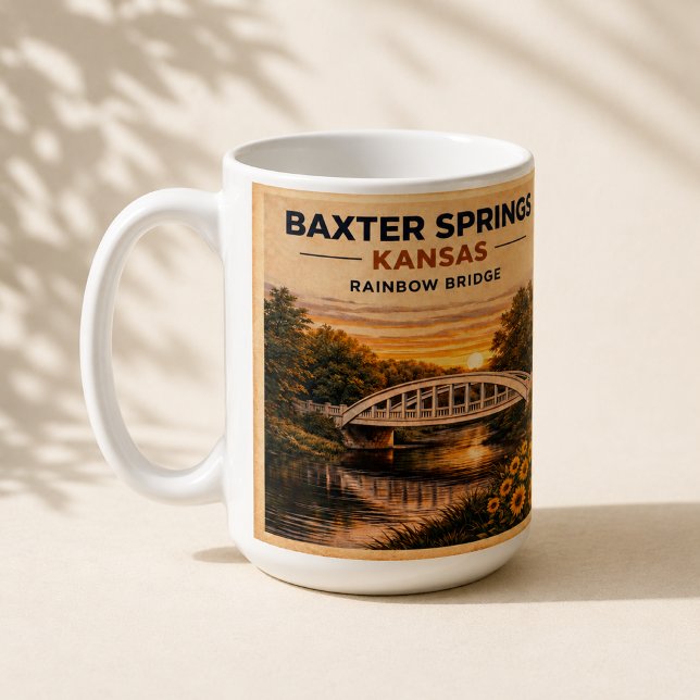 Route 66 Rainbow Bridge Baxter Springs Andenken Kaffeetasse (Von Creator hochgeladen)