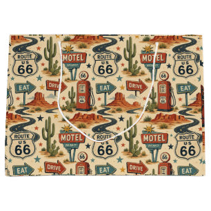 Route 66 Retro Motel Reise-Geschenkverpackung Stil Große Geschenktüte