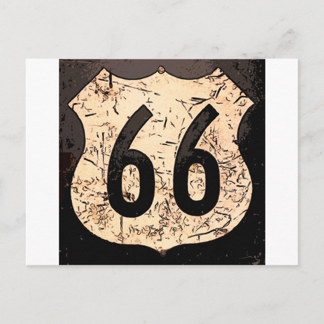 route-66-road-sign art postkarte (Vorderseite)