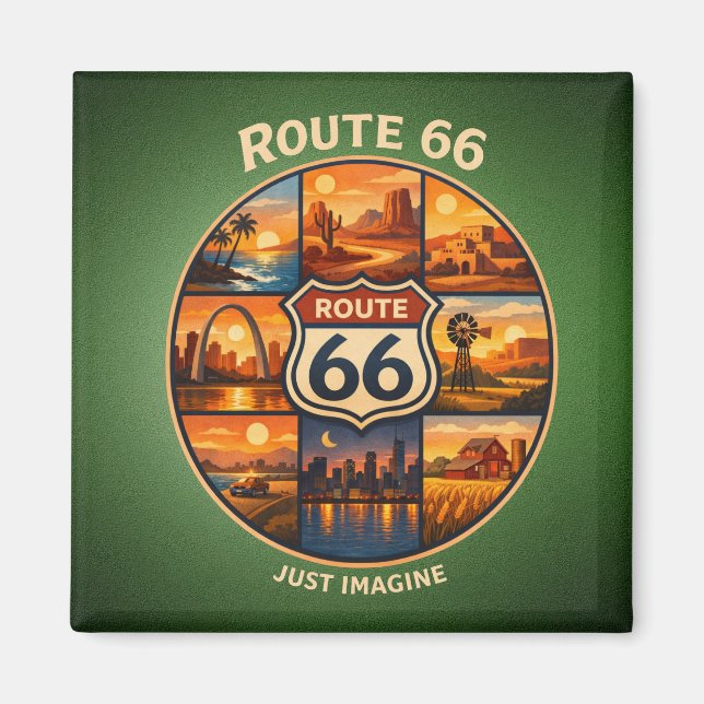 Route 66 Roadtrip-Collage Magnet (Vorne)