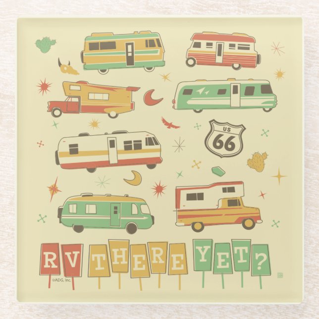 Route 66 RV Glasuntersetzer (Vorderseite)