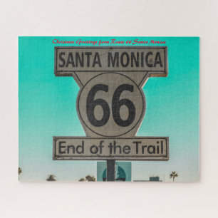 Route 66 Santa Monica. Weihnachtsgrüße Puzzle