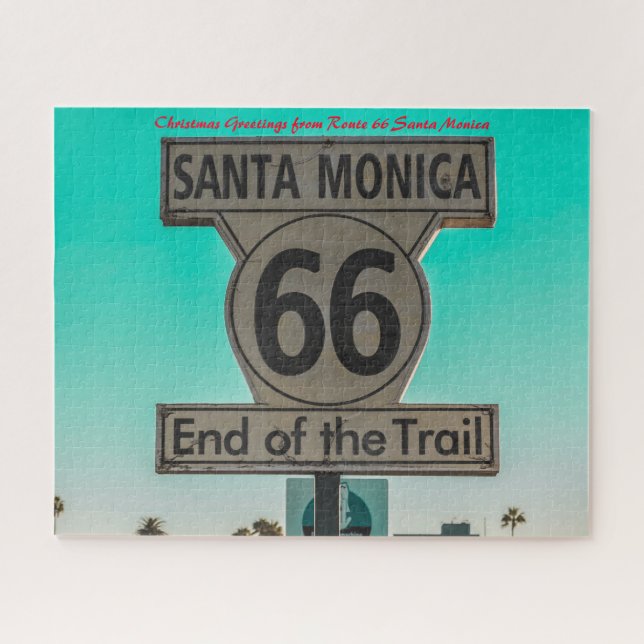 Route 66 Santa Monica. Weihnachtsgrüße Puzzle (Horizontal)