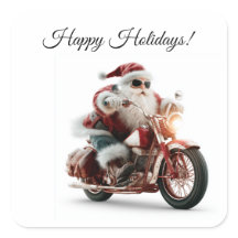 Route 66 Santa Motorrad-Aufkleber