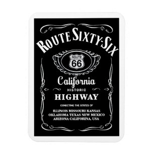 Route 66 Schwarzes Etikett Magnet