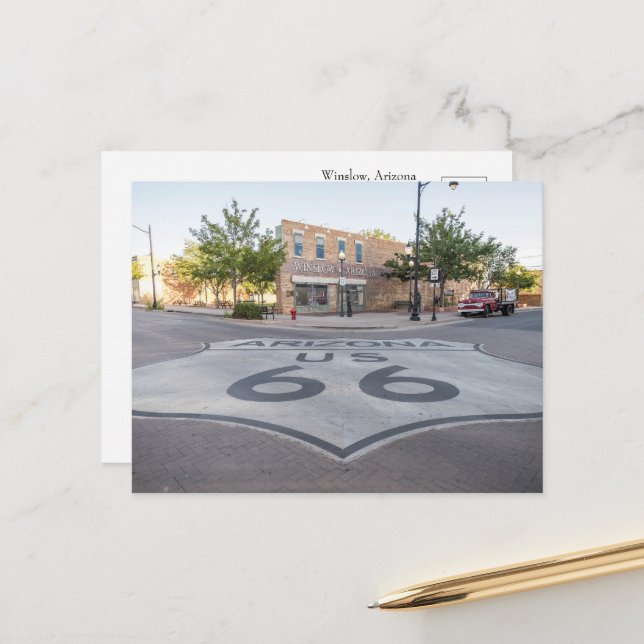 Route 66 Sehenswürdigkeit Souvenir Postkarte (Vorderseite/Rückseite Beispiel)