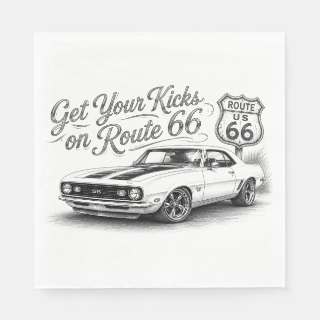 Route 66 Servietten (Vorderseite)