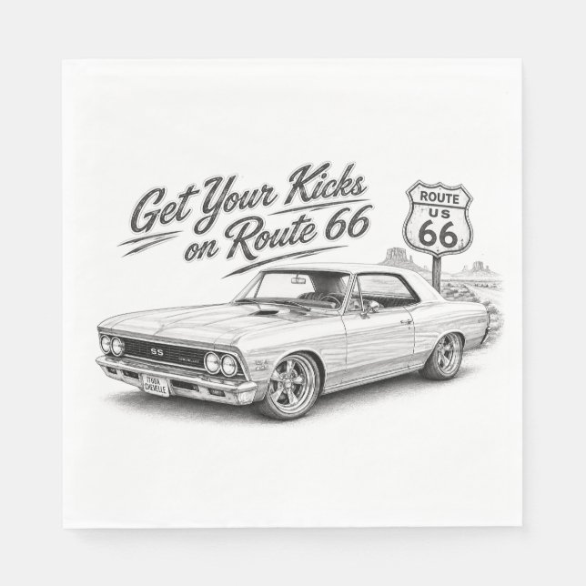 Route 66 Servietten (Vorderseite)