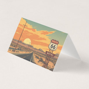 Route 66 Sonnenuntergang Vintage-Straße Reise Kuns