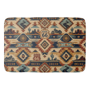 Route 66 Southwest Motorrad-Tapisserie Badematte
