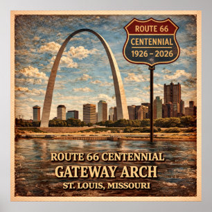 Route 66 St. Louis Gateway Arch Poster