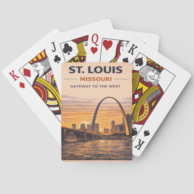 Route 66 St. Louis Gateway Arch Spielabend Spielkarten (Rückseite)