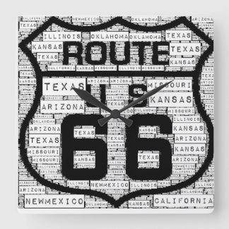 Route 66 Staaten Wall Clock Quadratische Wanduhr