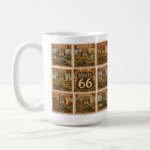 Route 66 State-Stempel Küchenutensilien Gedenkarti Kaffeetasse