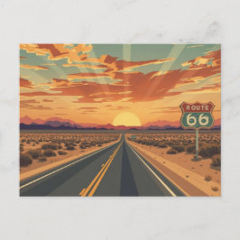 Route 66 Sunset Desert Road Travel Art Postkarte
