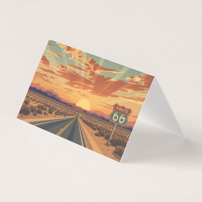 Route 66 Sunset-Wüstenstraßen-Reise Kunst (Vorderseite)