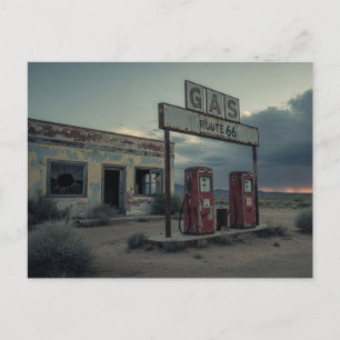 Route 66 Tankstelle Postkarte
