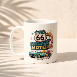Route 66 Traumfahrt Morgendliche Reisestimmung Kaffeetasse