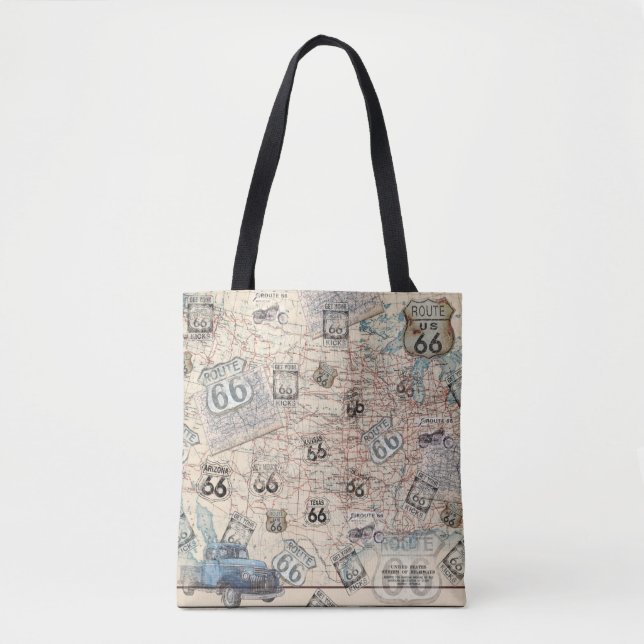 Route 66 Travel Map Tote Bag (Vorderseite)